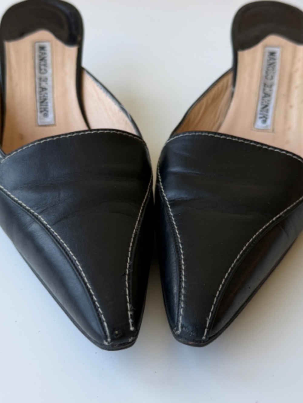 Manolo Blahnik Vintage black leather mules, IT 37 - Picture 2 of 9